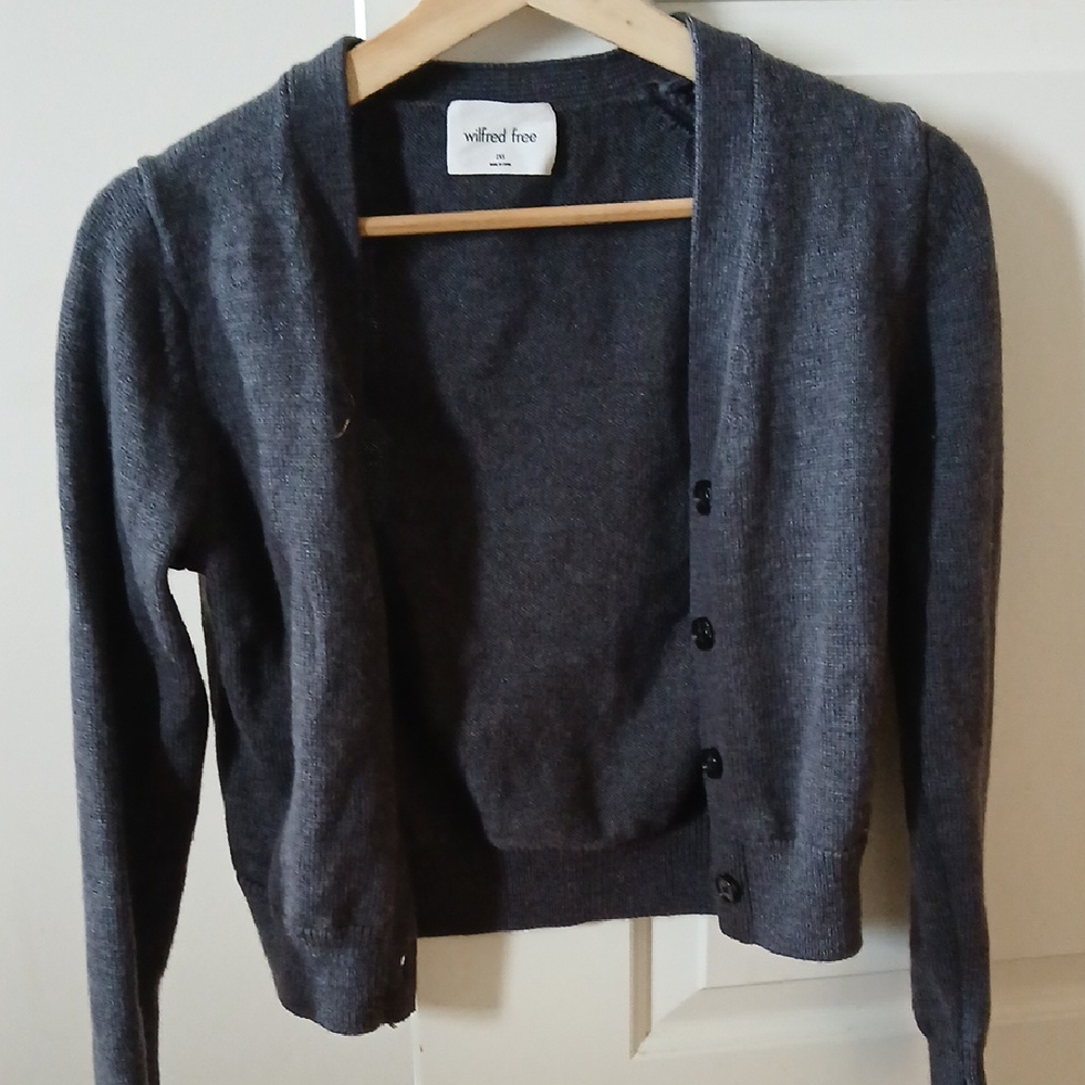Wilfred Charcoal Button-Up Cardigan